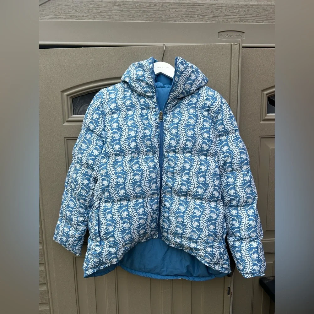 Hill House Trailing Vine Blue The Reversible Edie Puffer Ski Jacket✨ - Picture 5 of 7